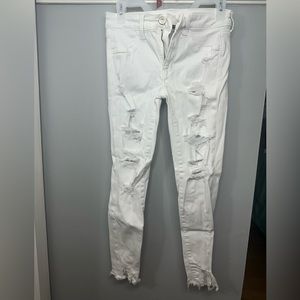 American eagle size 4 short white denim pants